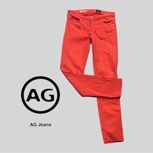 AG Red ‘The Stevie Ankle’ Cropped Jeans..EUC ⭐️⭐️ 27R